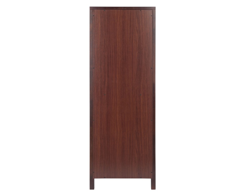 Brooke Jelly Cupboard with X-Rack Wine Storage, 47' High, 17' Wide, Walnut