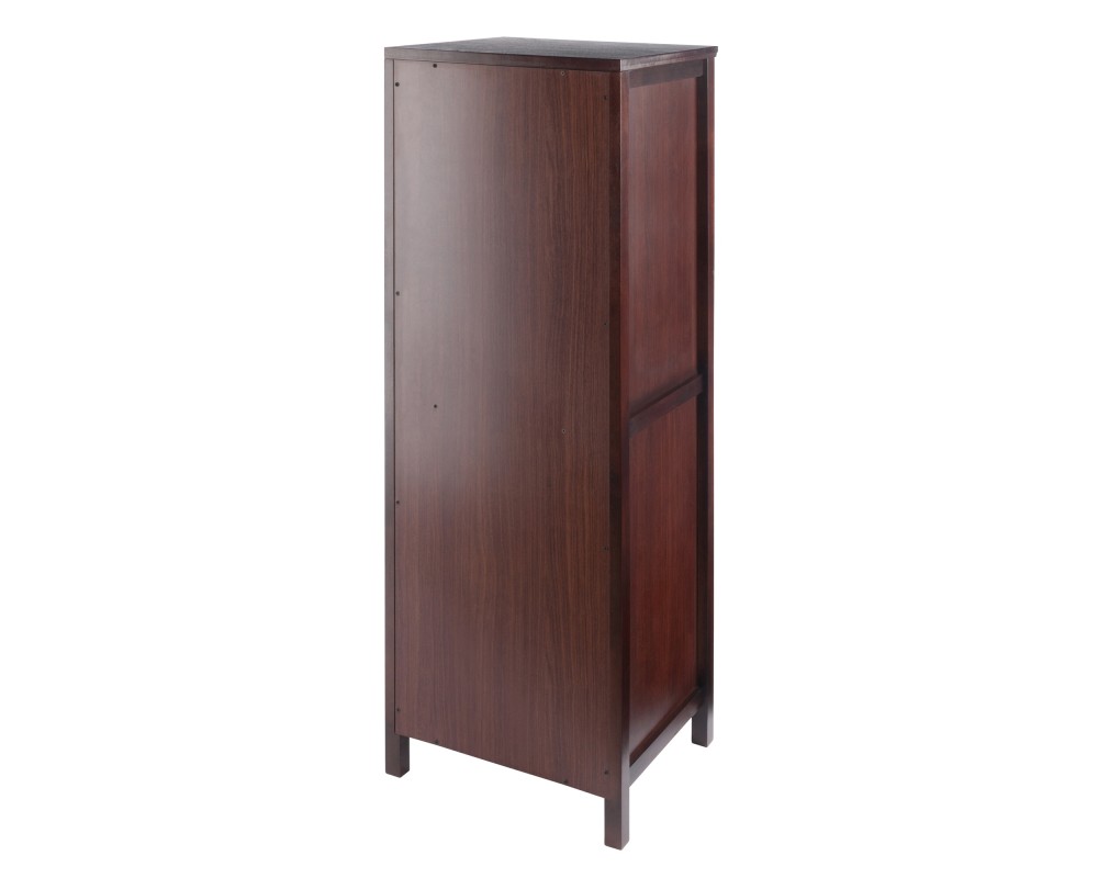 Brooke Jelly Cupboard with X-Rack Wine Storage, 47' High, 17' Wide, Walnut