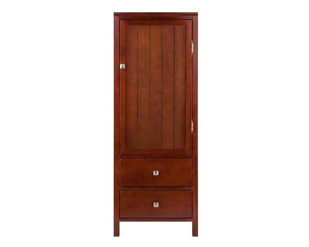Brooke 2-Section Jelly Cupboard with Double Drawer, 47' High, 17' Wide, Walnut