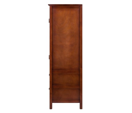 Brooke 2-Section Jelly Cupboard with Double Drawer, 47' High, 17' Wide, Walnut