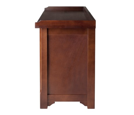 Milan 2-Shelf Storage Bench with 3 Foldable Corn Husk Baskets, 40' Wide, Walnut