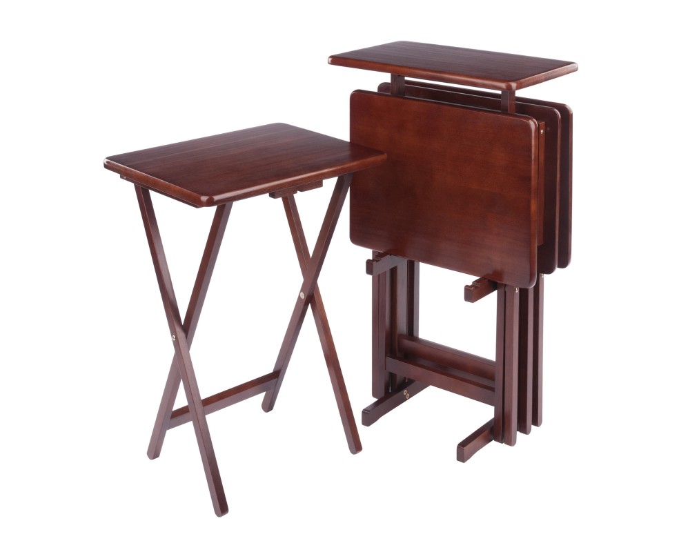 Riley 5-Pc Snack Table Set, Walnut