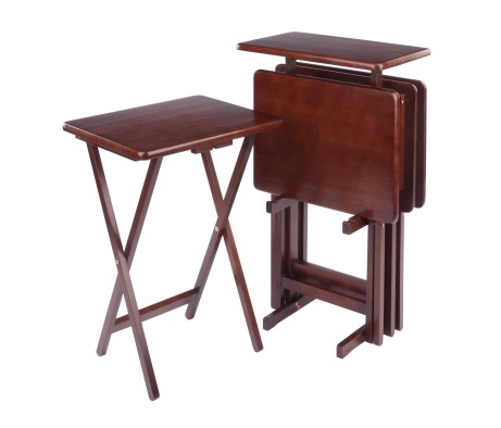 Riley 5-Pc Snack Table Set, Walnut