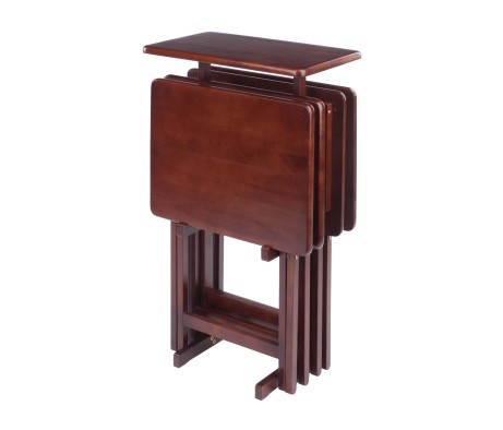 Riley 5-Pc Snack Table Set, Walnut