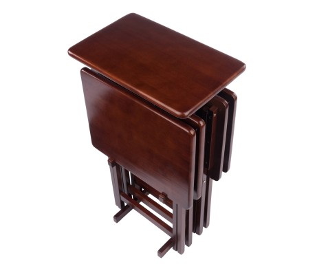 Riley 5-Pc Snack Table Set, Walnut