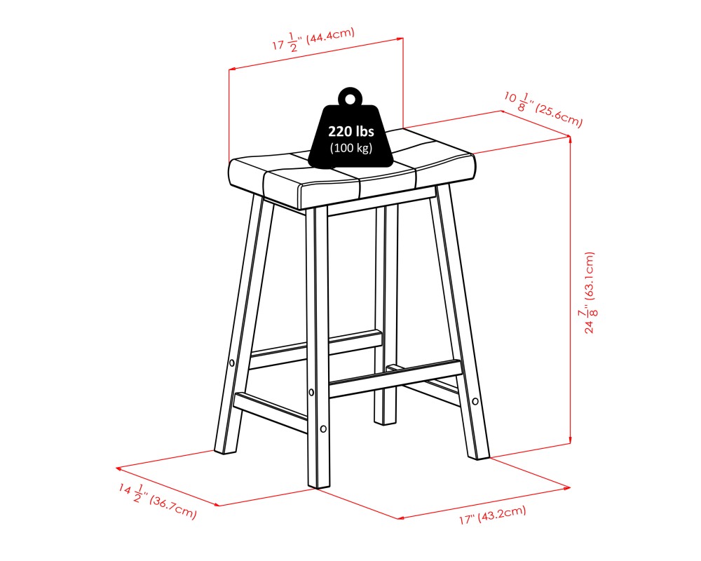 Orlando 5-Pc High Dining Table with 4 Cushion Saddle Seat Counter Stools, Walnut and Black