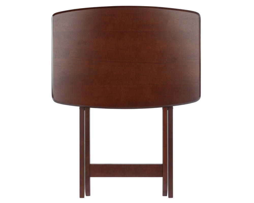 5-Pc Snack Table Set, Oversized, 25' Tall, 23' Wide, Walnut