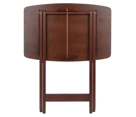 5-Pc Snack Table Set, Oversized, 25' Tall, 23' Wide, Walnut