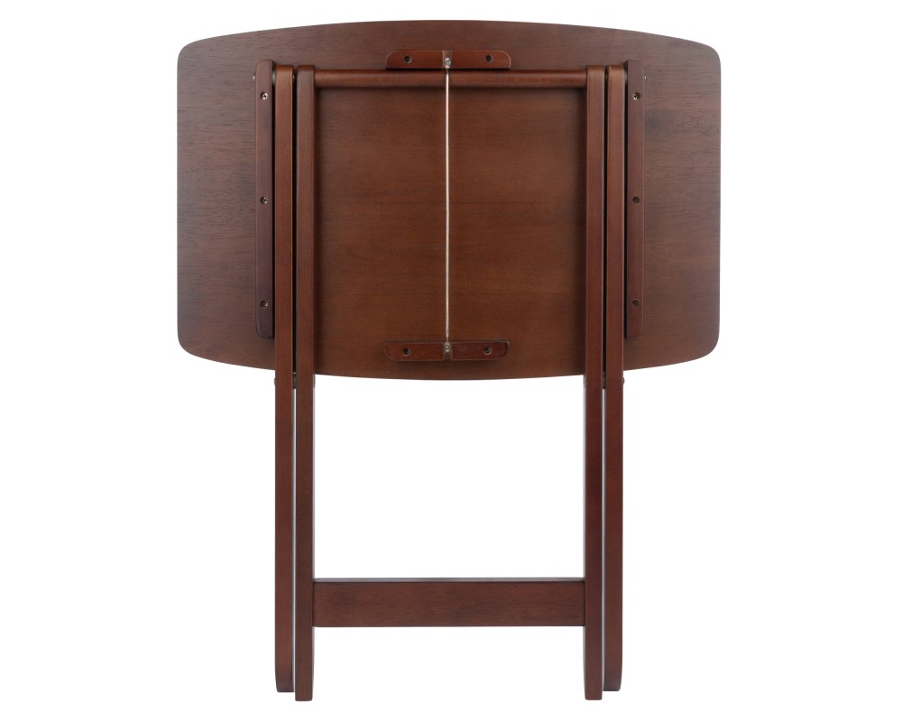 5-Pc Snack Table Set, Oversized, 25' Tall, 23' Wide, Walnut