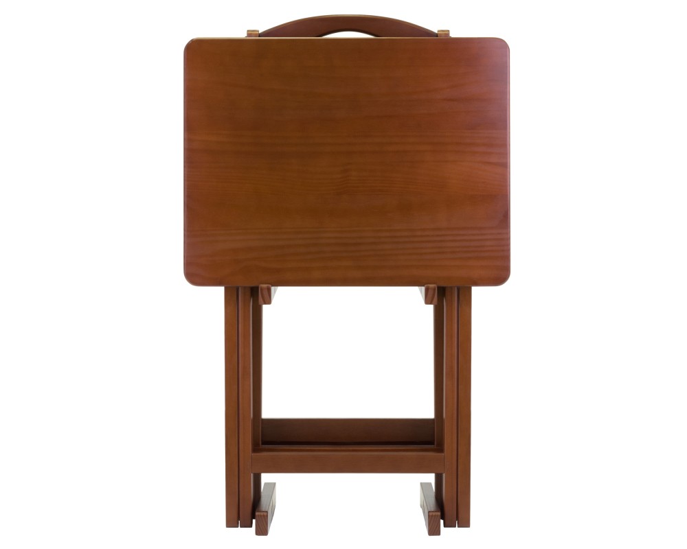 Alex 5-Pc Snack Table Set, Walnut