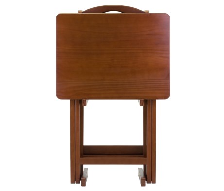 Alex 5-Pc Snack Table Set, Walnut