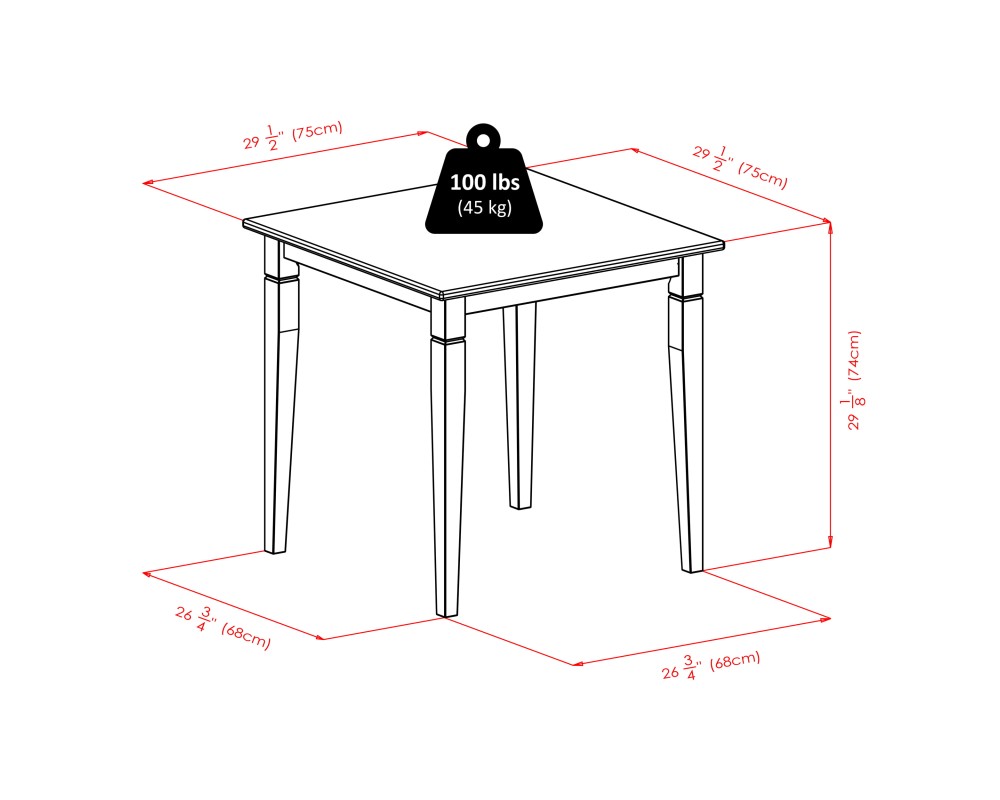 Kingsgate Dining Table with 4 Hamilton Ladder-Back Chairs, 30' Wide, 29' High, Walnut