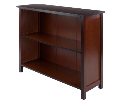 Milan 2-Tier Wide Storage Shelf, 39' Wide, 30' High, Walnut