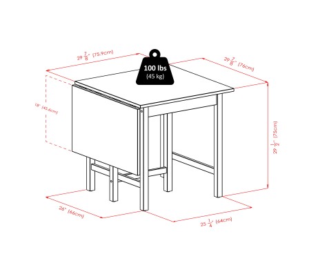 Lynden Extendable Dining Table with 4 Ladder-Back Chairs, 48' Wide, 30' High, Walnut