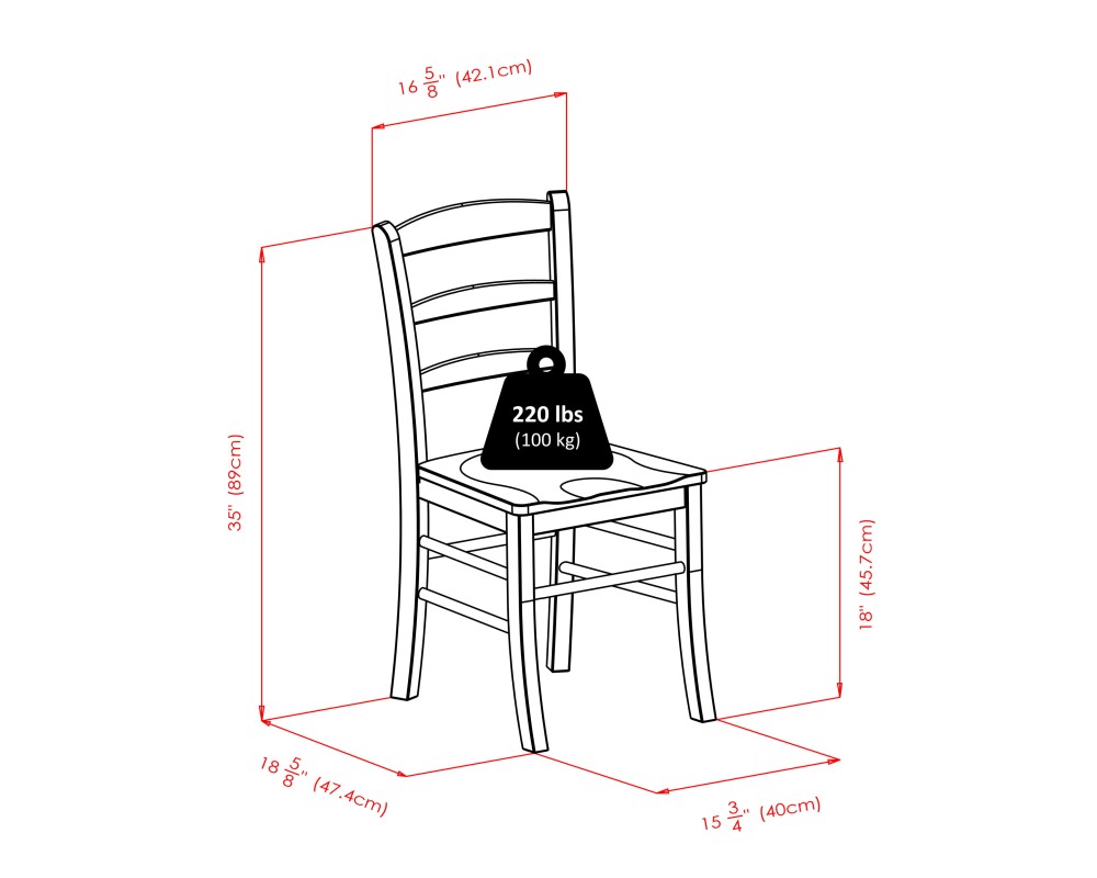 Lynden Extendable Dining Table with 4 Ladder-Back Chairs, 48' Wide, 30' High, Walnut