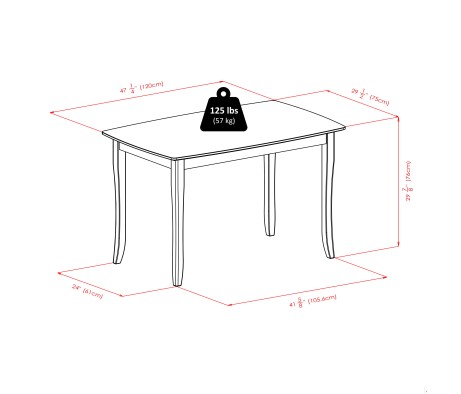 Inglewood Dining Table with 4 Keyhole-Back Chairs, 47' Wide, Walnut
