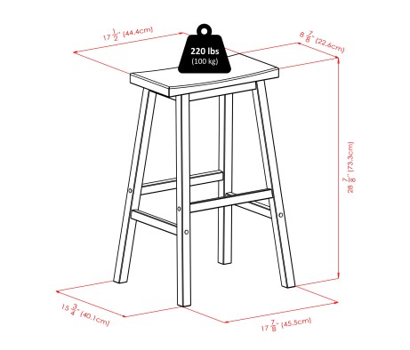 Parkland 5-Pc High Dining Table with 4 Saddle Seat Bar Stools, Walnut