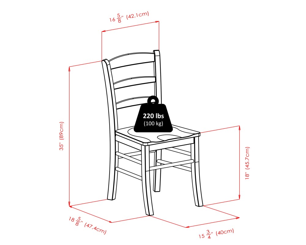 Alamo Foldable Round Dining Table, 42' Wide, with 4 Ladder Back Chairs, Walnut