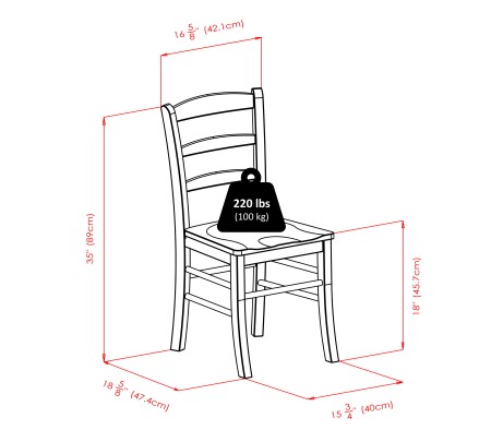 Alamo Foldable Round Dining Table, 42' Wide, with 4 Ladder Back Chairs, Walnut