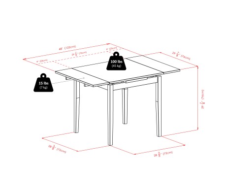 Pulman 5-Pc Extendable Dining Table with 4 Ladder Back Chairs, Walnut