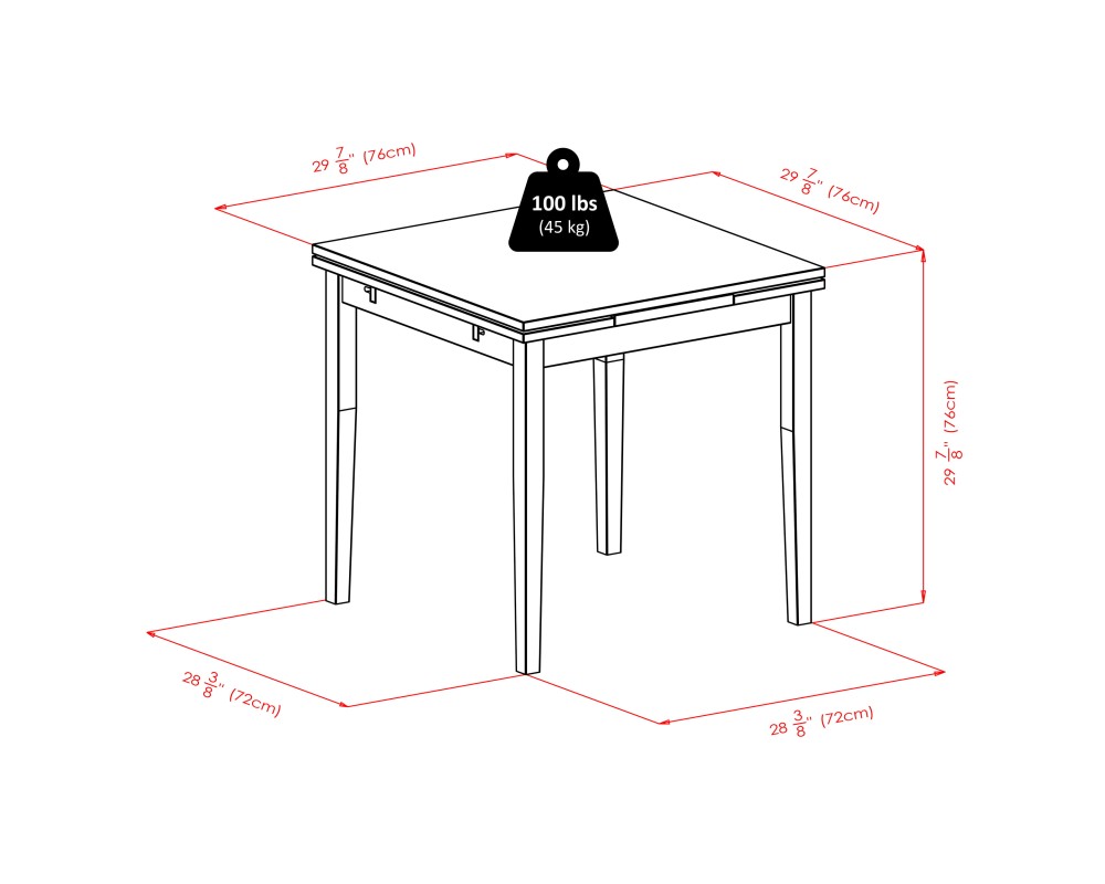 Pulman 5-Pc Extendable Dining Table with 4 Ladder Back Chairs, Walnut