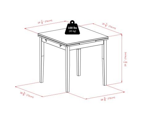 Pulman 5-Pc Extendable Dining Table with 4 Ladder Back Chairs, Walnut