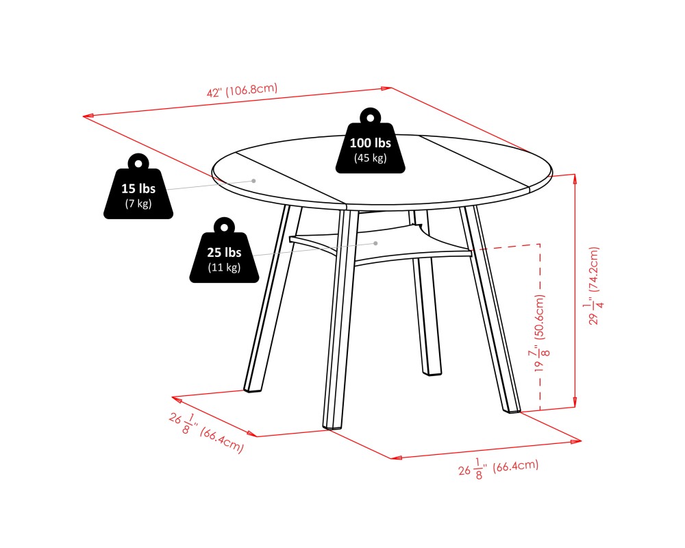 Marbelle Table 5-Pc Drop Leaf Dining Table with 4 Renaissance Chairs, Walnut Finish
