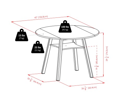 Marbelle Table 5-Pc Drop Leaf Dining Table with 4 Renaissance Chairs, Walnut Finish