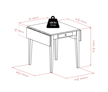 Hamilton Extendable Dining Table with 4 Ladder-Back Chairs, 42' Wide, Walnut