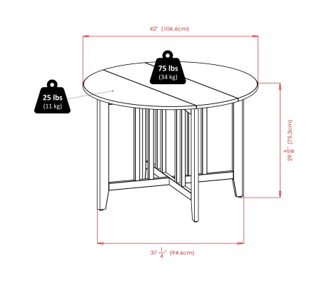 Alamo 5-Pc Double Drop Leaf Dining Table with 4 Ladder Back Chairs, Walnut