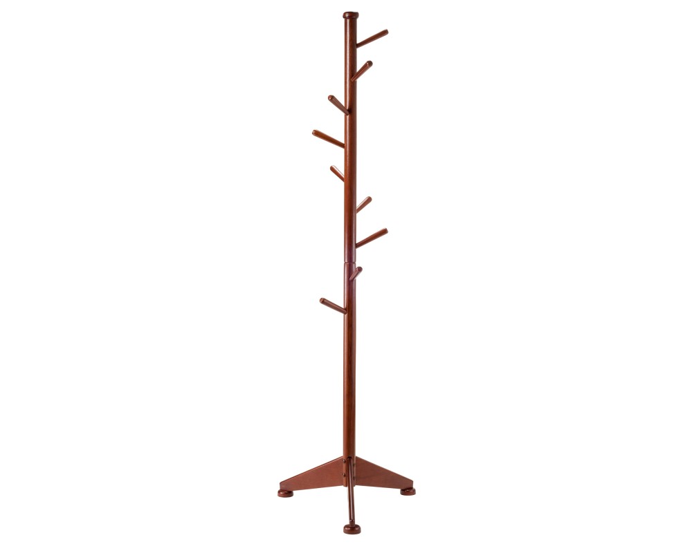 Lily 9-Hook Coat Rack, 70' High, Walnut
