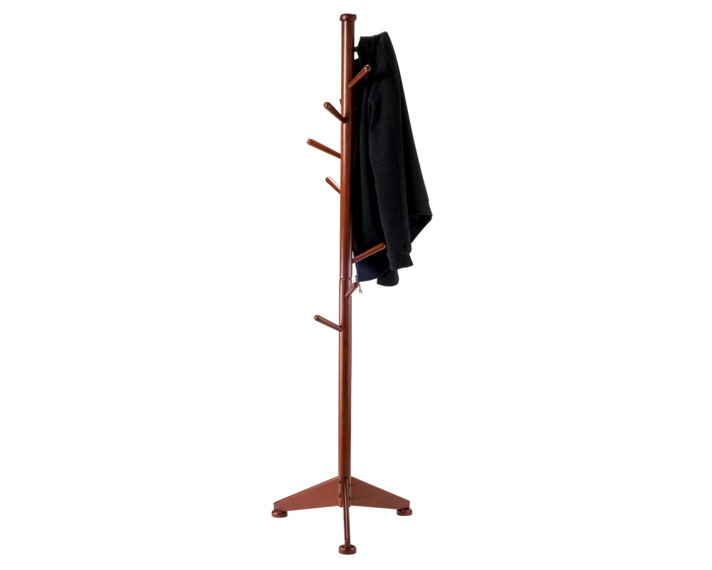 Lily 9-Hook Coat Rack, 70' High, Walnut