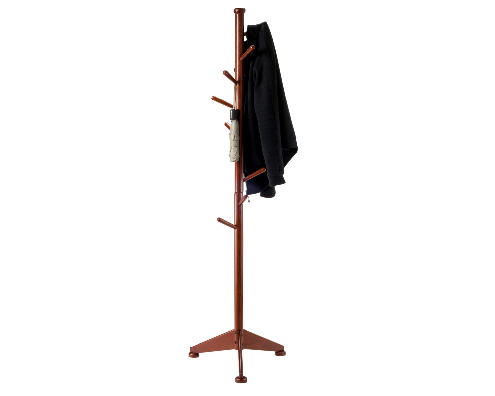 Lily 9-Hook Coat Rack, 70' High, Walnut