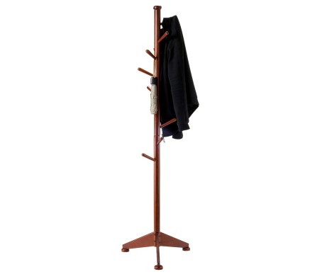 Lily 9-Hook Coat Rack, 70' High, Walnut