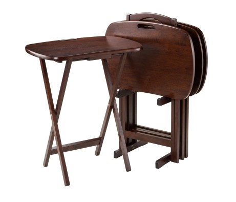 Lucca 5-Pc Snack Table Set, Walnut