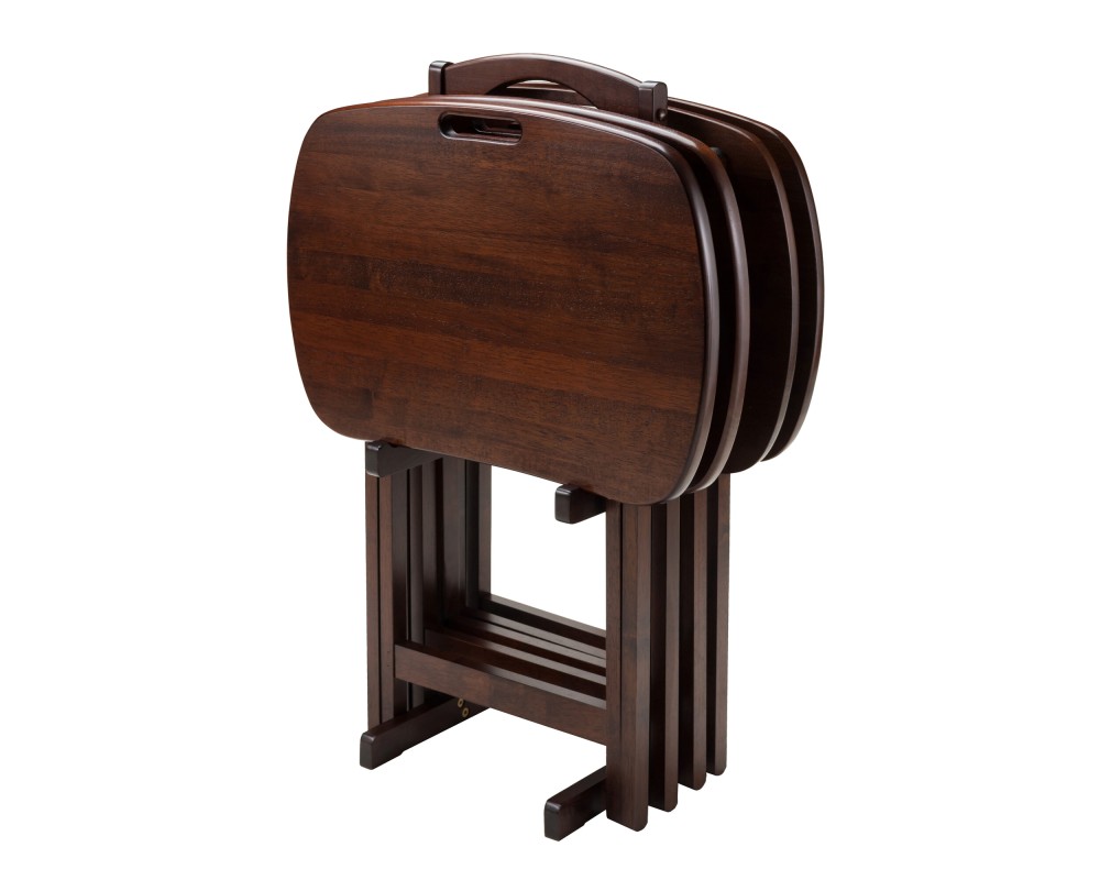 Lucca 5-Pc Snack Table Set, Walnut