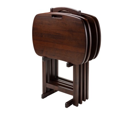 Lucca 5-Pc Snack Table Set, Walnut