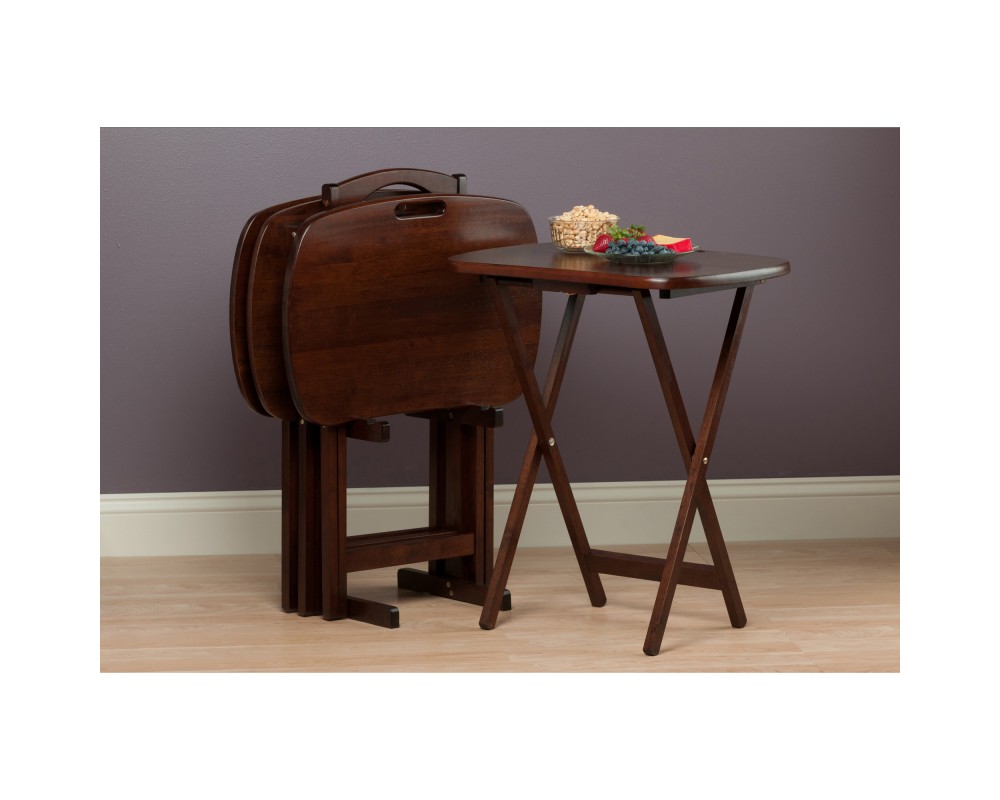 Lucca 5-Pc Snack Table Set, Walnut