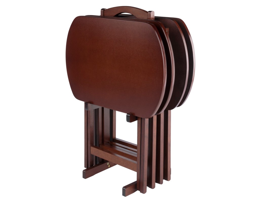 Corbett 5-Pc Oversized Snack Table Set, Walnut