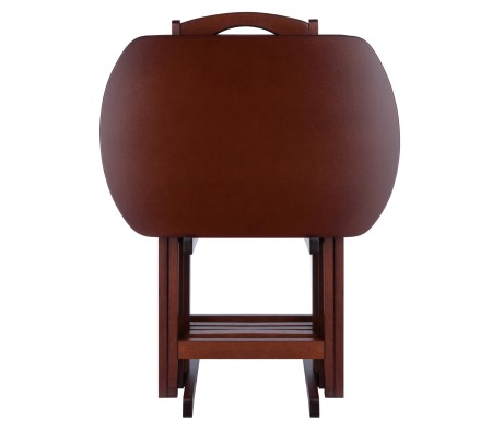 Corbett 5-Pc Oversized Snack Table Set, Walnut