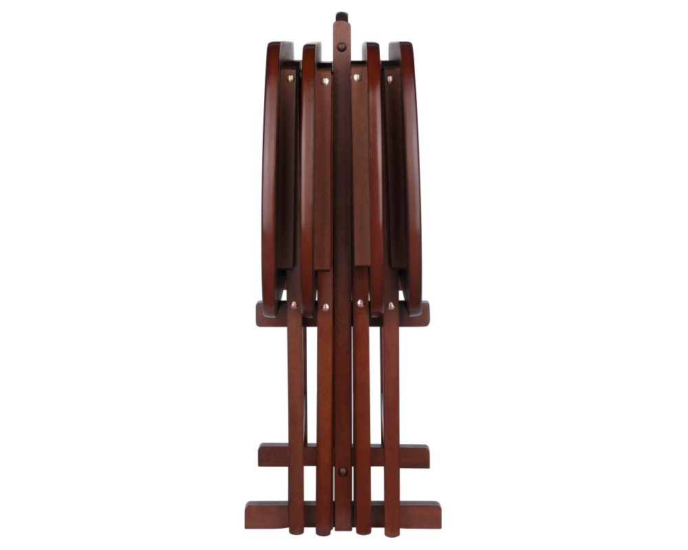 Corbett 5-Pc Oversized Snack Table Set, Walnut