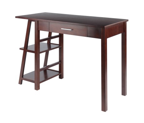 Aldric Writing Desk, Side Shelf, Walnut