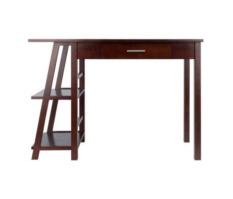 Aldric Writing Desk, Side Shelf, Walnut