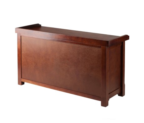 Milan 2-Shelf Storage Bench, 40' Wide, Walnut