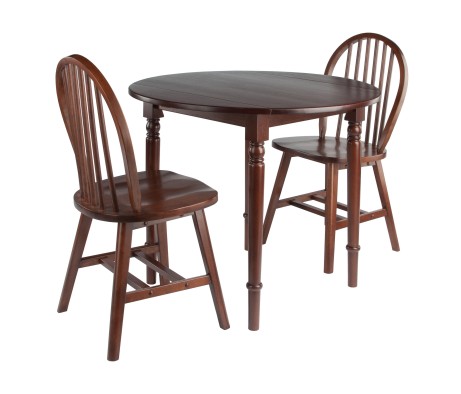 Sorella 3-pc Set Round Drop Leaf Table, Walnut