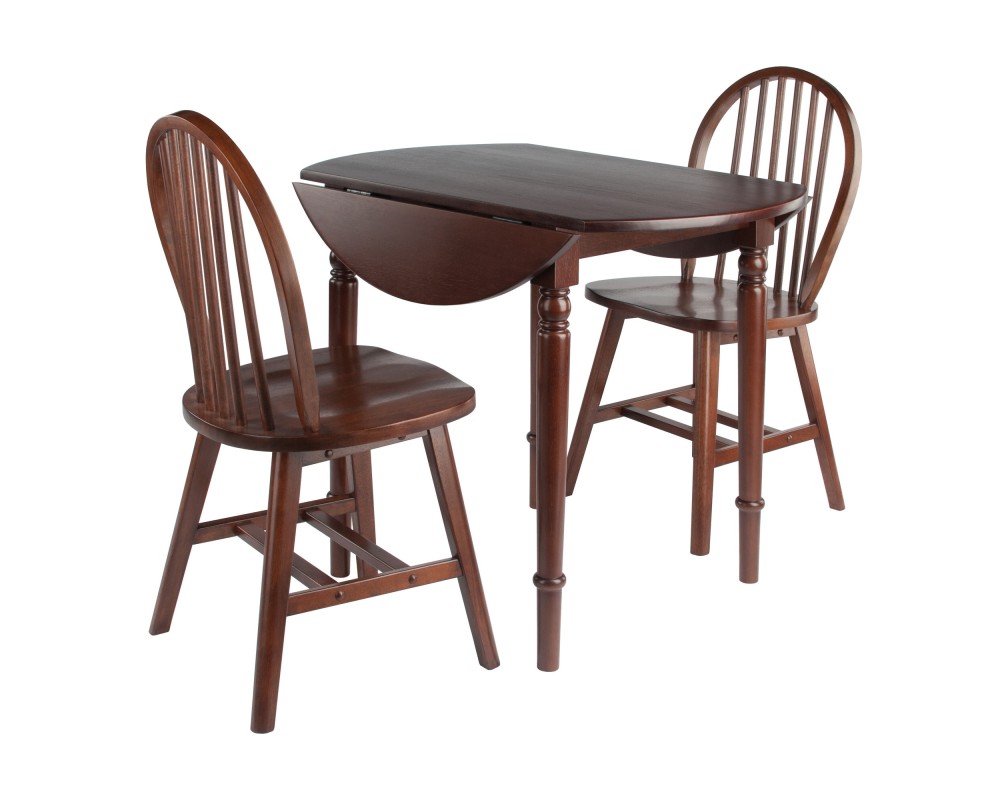 Sorella 3-pc Set Round Drop Leaf Table, Walnut