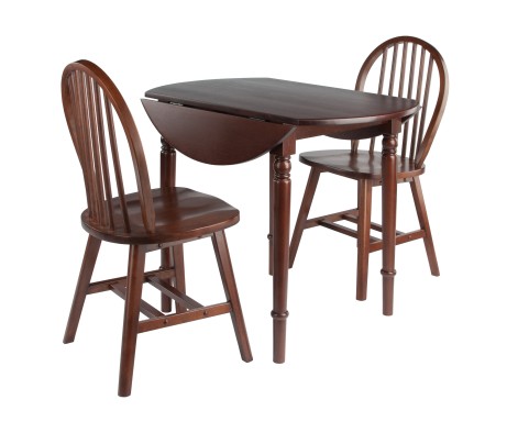Sorella 3-pc Set Round Drop Leaf Table, Walnut