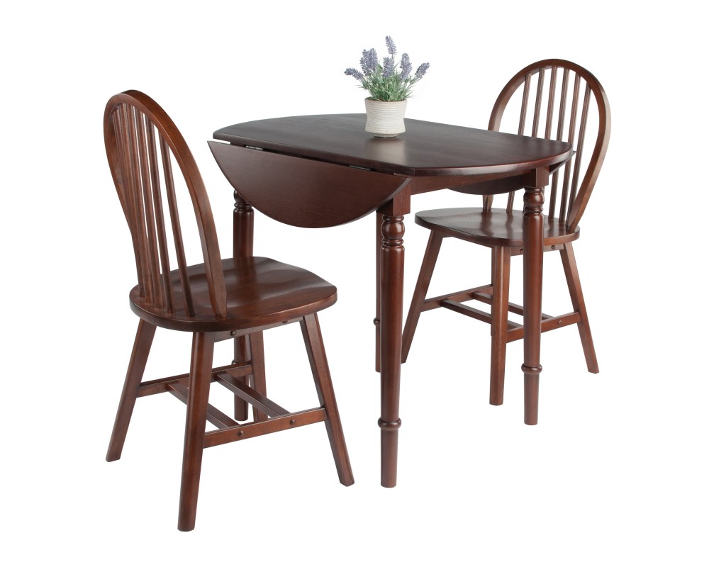 Sorella 3-pc Set Round Drop Leaf Table, Walnut