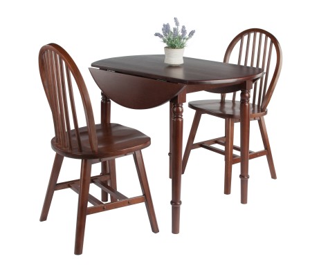 Sorella 3-pc Set Round Drop Leaf Table, Walnut