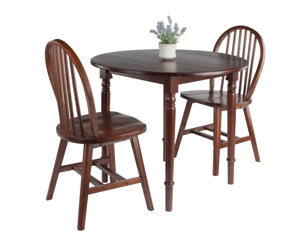 Sorella 3-pc Set Round Drop Leaf Table, Walnut